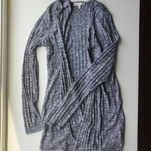 Heathered Gray Long Cardigan Sweater - Picture 1 of 2